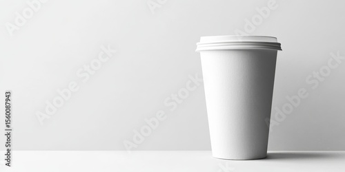 Wallpaper Mural Elegant White Paper Coffee Cup Mockup with Minimalist Design on Clean Surface for Advertising Use Torontodigital.ca