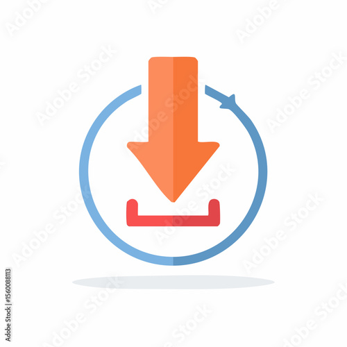 Circular download arrow icon indicating data transfer and refresh.