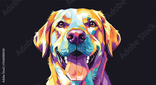 Colorful Canine Portrait A Vibrant Expression of a Labrador Retrievers Joyful Spirit