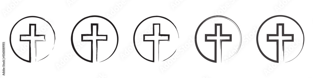 Fototapeta premium Religion grunge cross circle inside