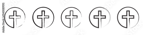 Religion grunge cross circle inside