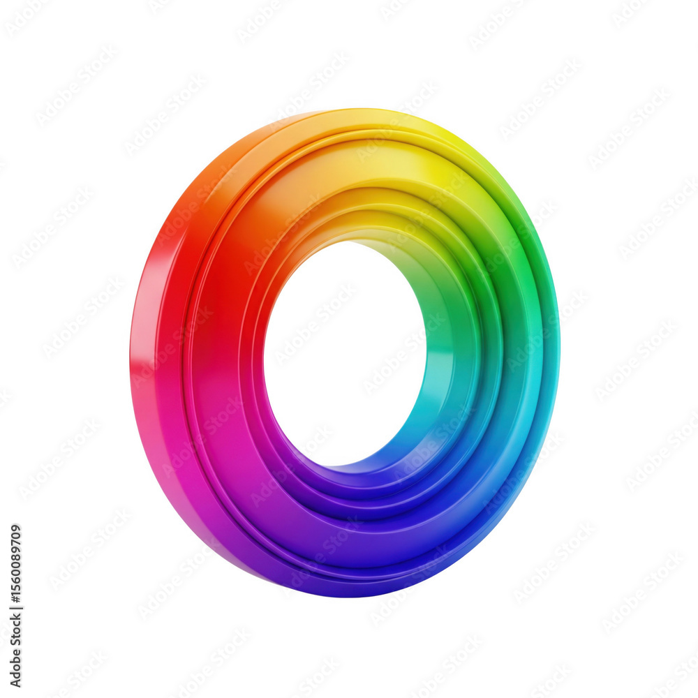 Colorful Geometric Ring with Spectrum Gradient Isolated on Dark Backdrop Colorful Geometric Ring with Spectrum Gradient Isolated on Dark Backdrop