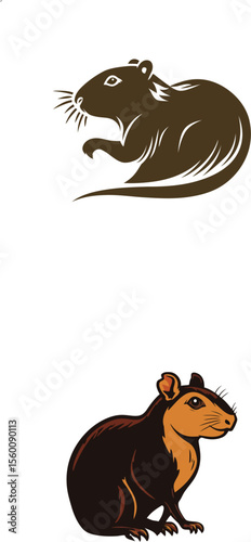 Guinea pigs vector art cute rodents pet illustration
