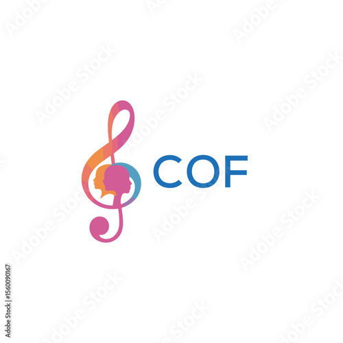 COF “Abstract music school logo with people and melody icon” COF Later Logo, “Modern music therapy logo with faces and note symbol”

