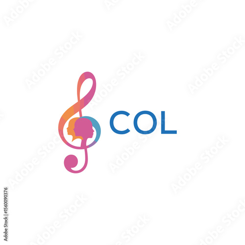 COL “Abstract music school logo with people and melody icon” COL Later Logo, “Modern music therapy logo with faces and note symbol”
