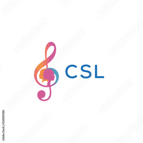 CSL “Abstract music school logo with people and melody icon” CSL Later Logo, “Modern music therapy logo with faces and note symbol”
