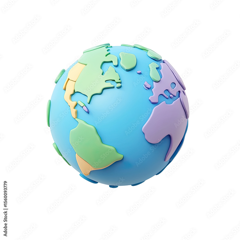 Naklejka premium Pastel Earth Globe
