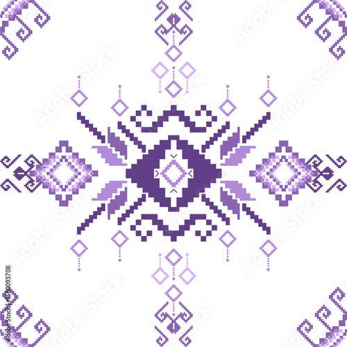 Ikat ethnic geometric abstract embroidery oriental traditional seamless pattern. Native geometry decorative design for fabric, clothing, wallpaper, background, interior, decoration, illustration