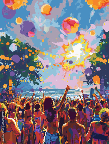 Beach party poster design