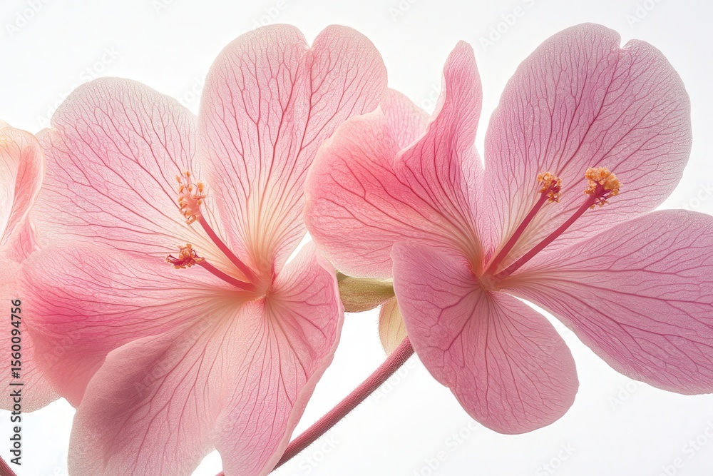 Fototapeta premium Close up pink orchid flowers isolated on white background