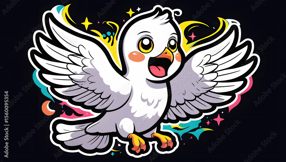 Obraz premium scary dove stickers