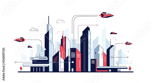 Advancements in Technology and Innovation A Futuristic City with Flying Vehicles