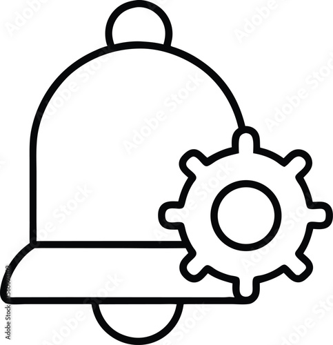 Notification bell with gear icon for alert settings