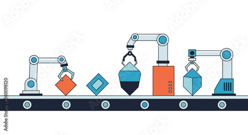 Automation Process of Various Items on Production Line with Automated Robotic Arm