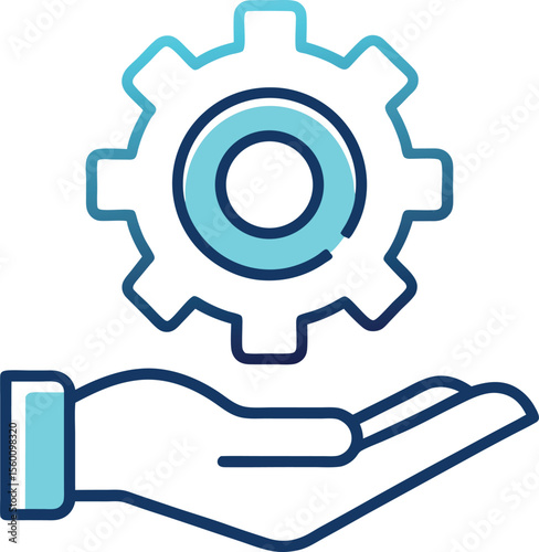 Hand with gear icon