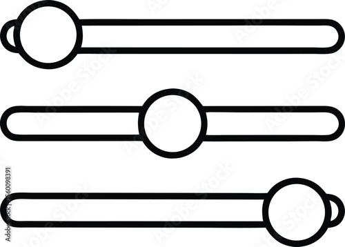 sound volume level icon, control panel slide icon, sound controller icon, Adjustment settings slider icon