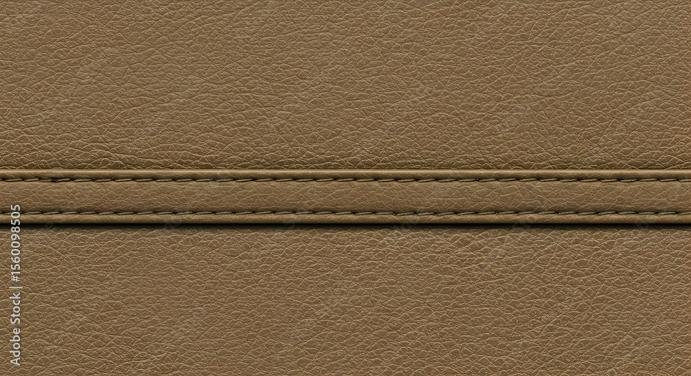 Fototapeta premium High resolution texture of brown leather with stitching detail perfect for background design projects and upholstery samples
