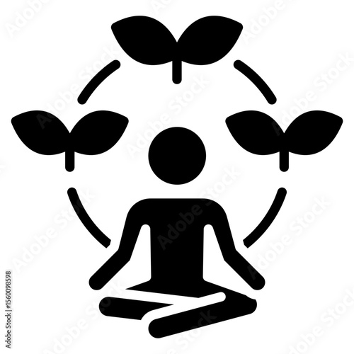 Calm Breathing glyph icon