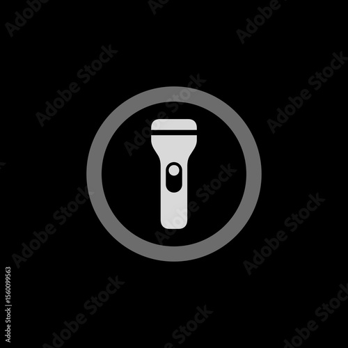 Flashlight On Circle Icon