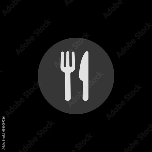 Fork Knife Circle Filled Icon