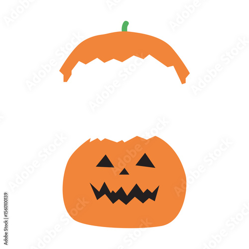 cute happy halloween pumpkin with a funny face