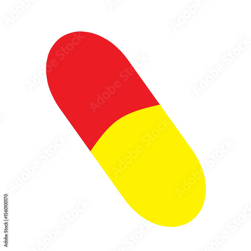 capsule red and yellow color medical illustration useful for healthcare industry.eps