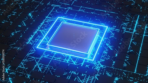Digital Circuit Board. Computer generated 3d render