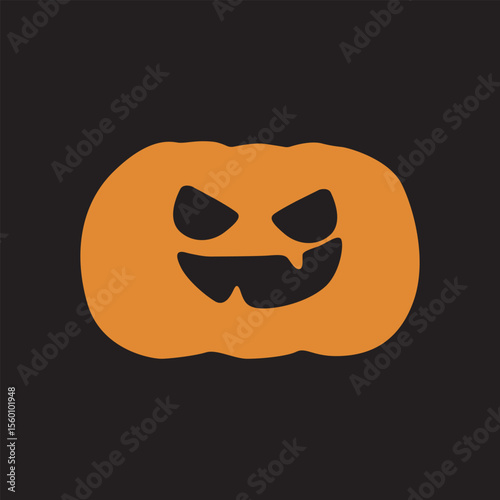 cute happy halloween pumpkin with a funny face
