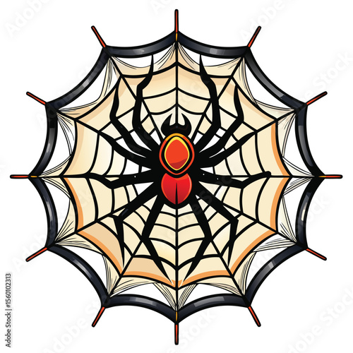 An intricate spider actively weaving its delicate web, isolated on a clean white background, a marvel of nature.