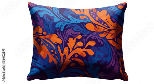 Colorful abstract floral pattern pillow cover.