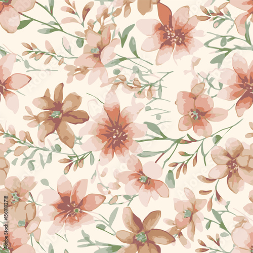 design vintage floral pattern artwork soft colors