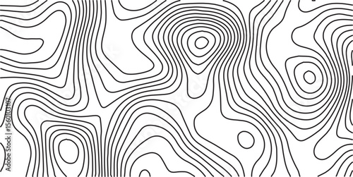 Vector geographic contour map. White wave paper curved reliefs abstract background, Abstract topographic contours map background, Topography map background. 