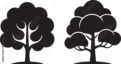 tree, silhouette, nature, forest, plant, growth, environment, woodland, trunk, foliage, branch, leaves, landscape, outdoor, greenery,