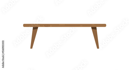 Simple, flat illustration of a light brown wooden bench or table.