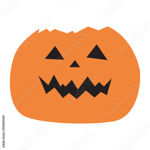 cute happy halloween pumpkin with a funny face