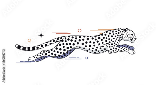 A Cheetah in Mid-Stride A Symbol of Velocity Grace and Wildlife Beauty