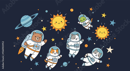 Animals and the Universe an Exploration of Space with a Cute Expedition Team