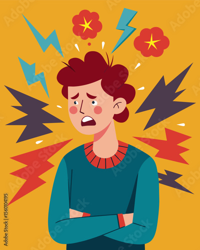 A barrage of speech bubbles containing cruel insults and offensive slurs being directed at a marginalized individual causing them immense pain and harm.. Vector illustration