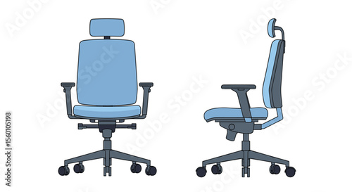 Ergonomic Office Chair with Adjustable Headrest Lumbar Support Armrests for Comfortable Seating Posture
