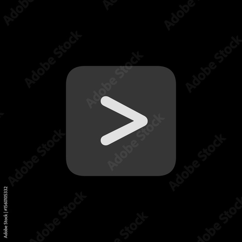 Filled Greater Than Square Icon