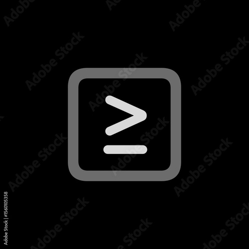 Greater Than Or Equal Square Icon
