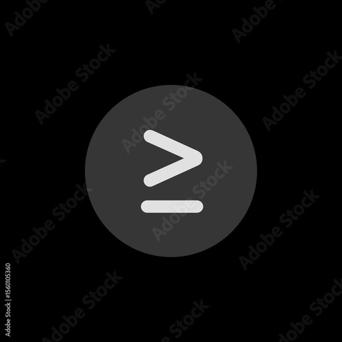 Filled Greater Than Or Equal Circle Icon