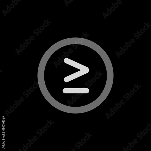 Greater Than Or Equal Circle Icon