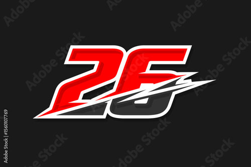 26 race number vector design template modern EPS 10