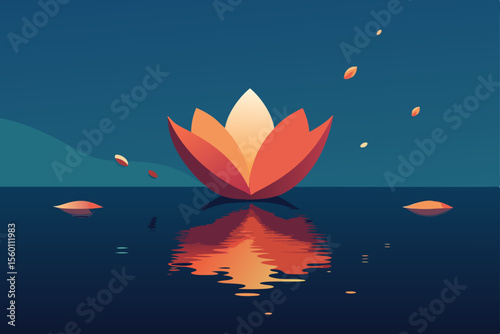 water lily in the water
