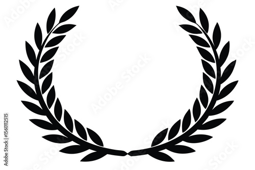 Laurel wreath symbol  and power flat icon