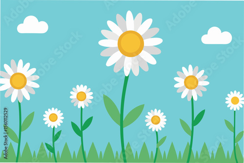 spring flowers and grass