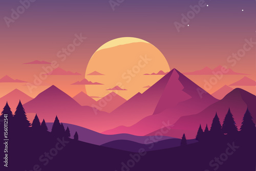sunrise in mountains