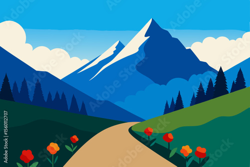 mountain landscape with mountains