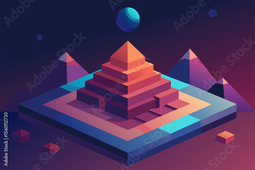 abstract background with pyramids